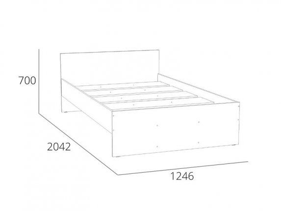 Кровать 1200 НМ 011.53-02 Симпл Белый