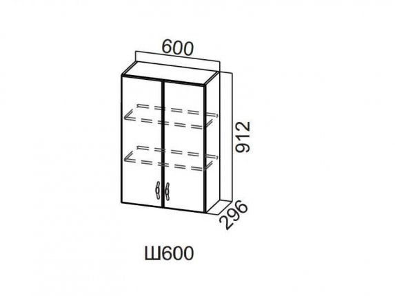Шкаф навесной 600 Ш600-912 912х600х296мм Прованс